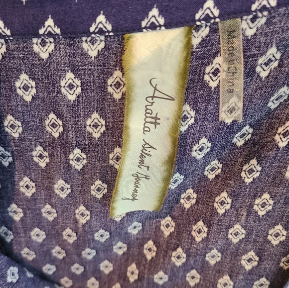 Aratta Silent Journey Size Medium boho floral maxi skirt Navy Rayon NWOT - Picture 9 of 9